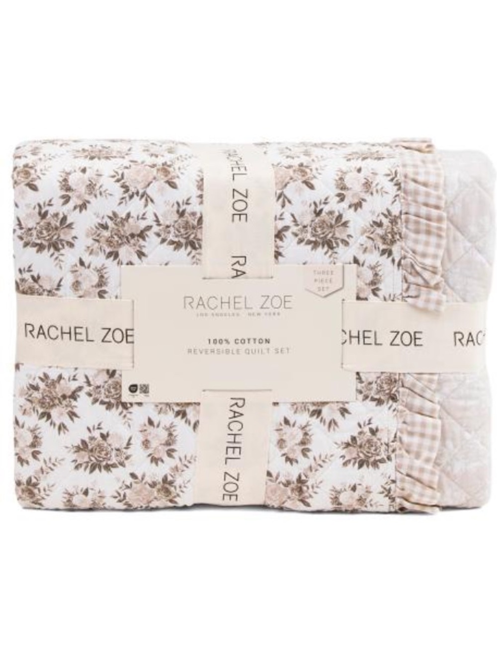 Rachel Zoe Floral Reversible Cotton Quilt set
